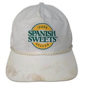 Spanish Sweets Idaho Oregon 5 Panel Cap White OS Adjustable Rope Sportscap